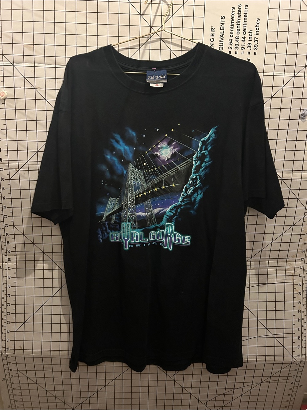 Royal Gorge Black Graphic Tee - Bridge Night Scene